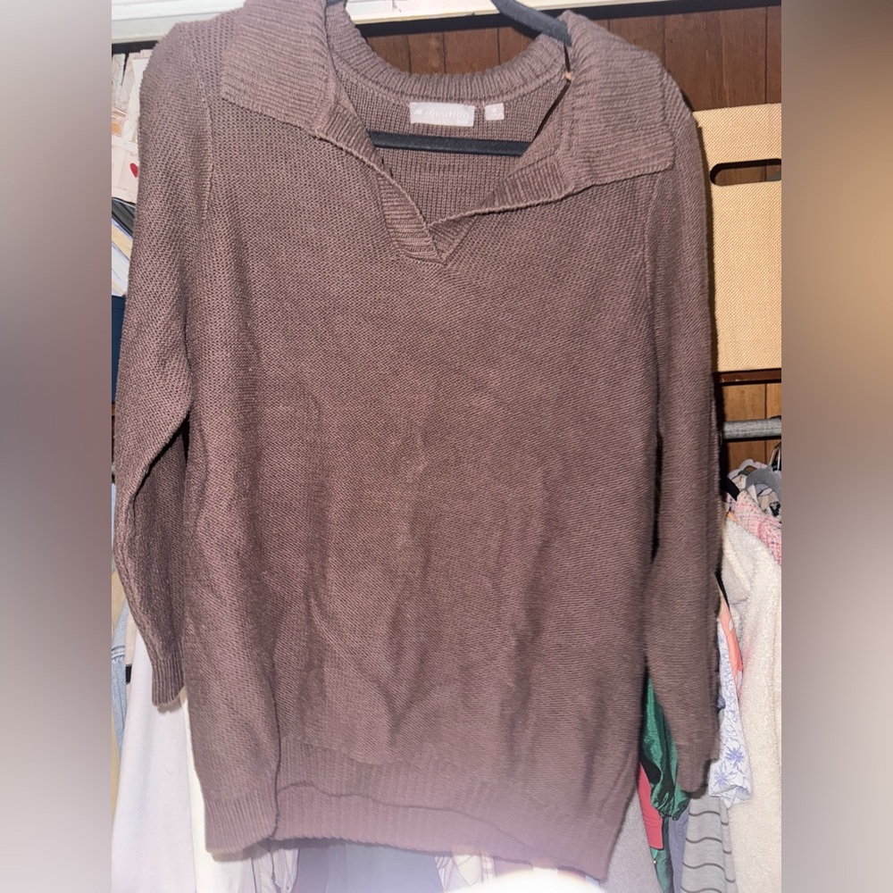 Revolution Women's Chocolate V-Neck Sweater
